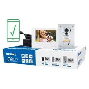 Aiphone JOS-1FW Mobile Ready Box Set Stainless Steel Flush Mount 2.4 GHz 2A 7 in Screen 100/240V ac