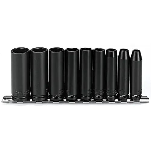 Proto J72112 Deep Socket Set, 3/8 in Drive, 9 Pieces, ASME B107.2