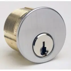 KABA ILCO CORP 7285SC1-26D-KD Mortise Cylinder Lock, 5-Pin, Schlage C Keyway, Keyed Different, Standard Cam, 1.36 Diameter x 1-3/4 Length, Satin Chrome