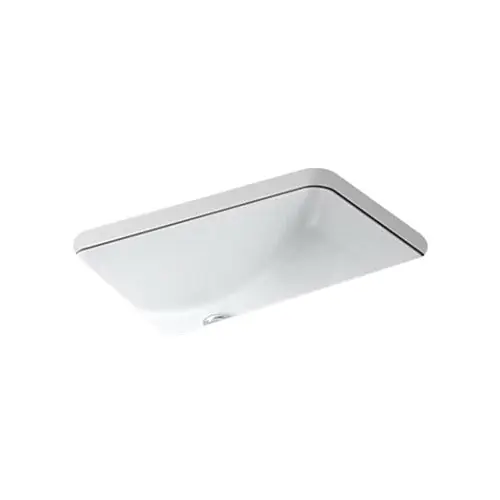 Kohler K-2214-WH Ladena Vitreous China Single-Bowl Undermount Bathroom Sink 20-7/8 in L x 14-3/8 in W