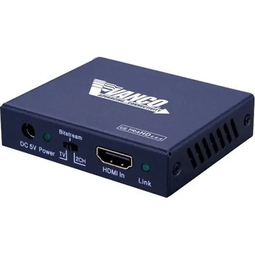 Vanco HD4KAE 4K HDMI Audio Extractor, 18Gbps, HDCP 2.2 Compliant