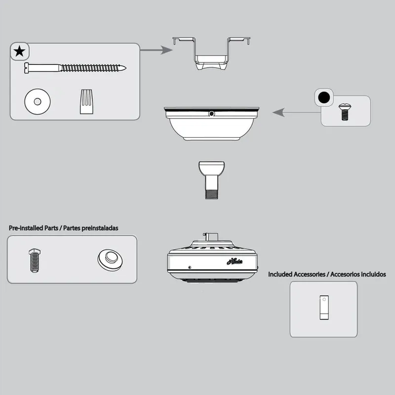 Hunter K006501214 HD Hanging System Kit BN