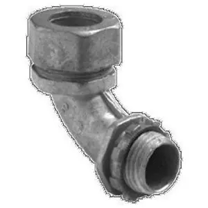 Bridgeport Fittings 270-DC2 1/2 Inch Zinc Die Cast 90 Degree EMT Compression Connector