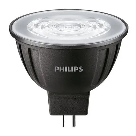 Philips 8MR16/LED/840/F25/DIM/12V LED Lamp, GU5.3 Base, MR16 Bulb Shape, Aluminum Casing, Clear Lense