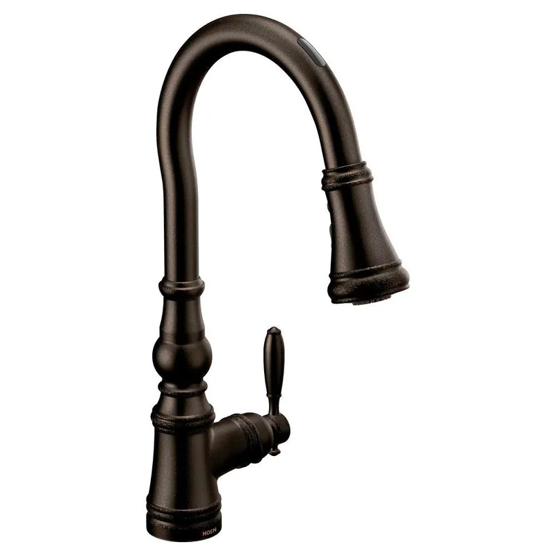 Moen S73004EVORB Weymouth Single Handle Pull Down Touchless Kitchen Faucet with Voice Activation