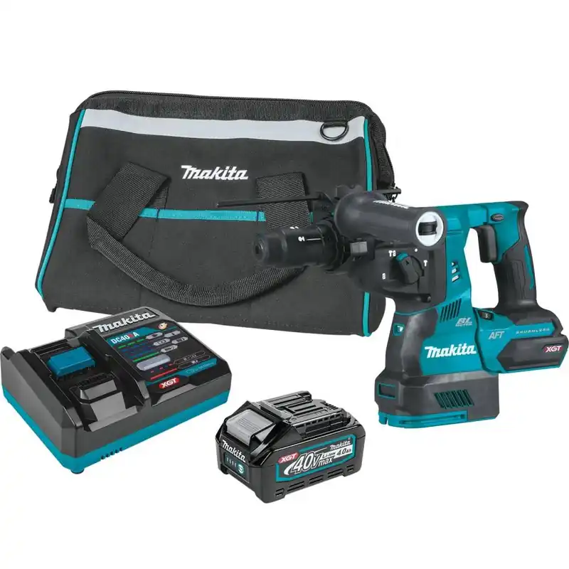 Makita GRH02M1 40V Max Xgt Brushless Cordless 1-1/8 AVT Rotary Hammer Kit, Accepts SDS-Plus, With Interchangeable Chuck, AWS Capable (4.0Ah)