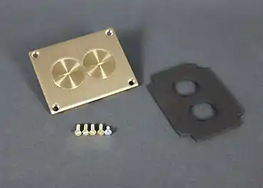 Legrand 828SPTC Wiremold 828SPTC 3-1/8 x 4-1/8 Brass Duplex Floor Box Cover Plate