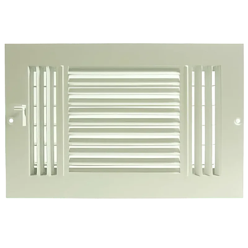 Metal-Fab CSCR66W3 6 inch x 6 inch Steel Three Way Deflection Sidewall/Ceiling Register
