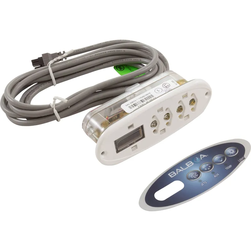 Balboa Water Group 52685 Topside BWG ML200 4 Button Jets Aux Temp Light Molex