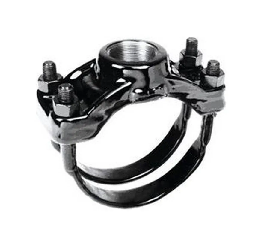 JCM Industries 402-0480X08IP 4 x 1 in. IP Ductile Iron Electro-Galvanized Double Strap Saddle