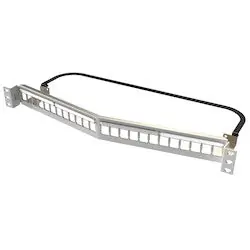 ORTRONICS PHAHDJSU24-W Clarity 24-Port, 1RU Shielded High Density Jack, Unloaded Angled Panel - White
