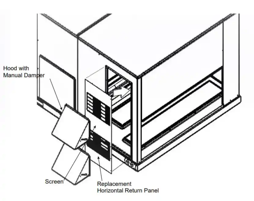 Rheem RXRF-AGA1 Manual Fresh Air Damper for RGEG Renaissance 15-25 Ton Packaged Gas Electric Units