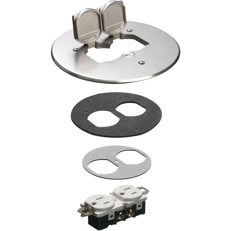 Arlington FLB6230NLLR Floor Box Cover Kit, 6 In Dia, Nickel/Plastic