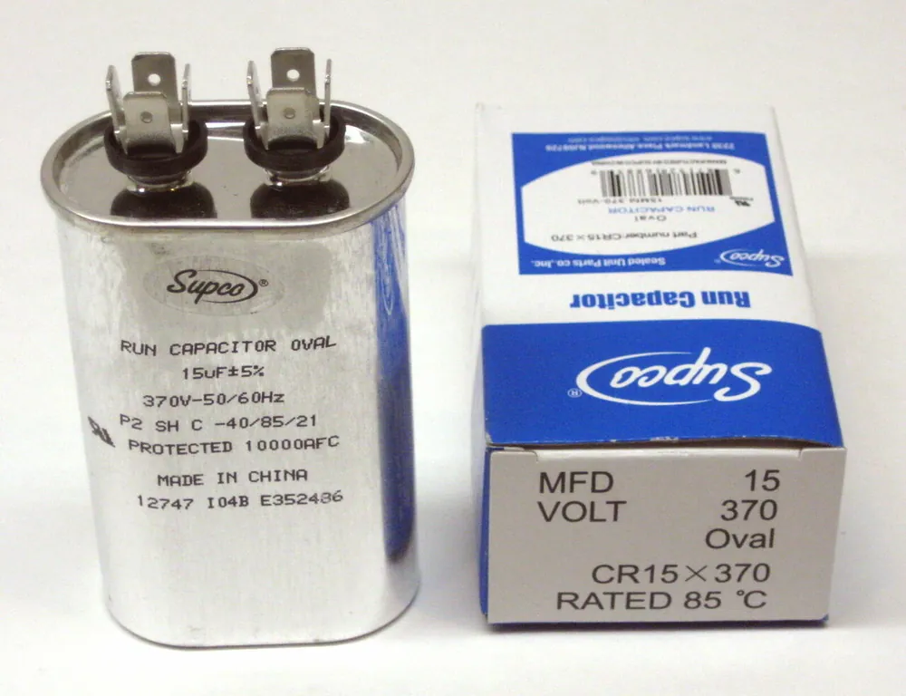 Supco CR15X370 15mfd 370v Oval Run Capacitor