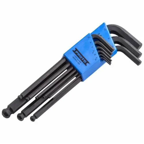 Proto J4996 Ball Style Long Arm Hex Key Set Metric 9 Pieces