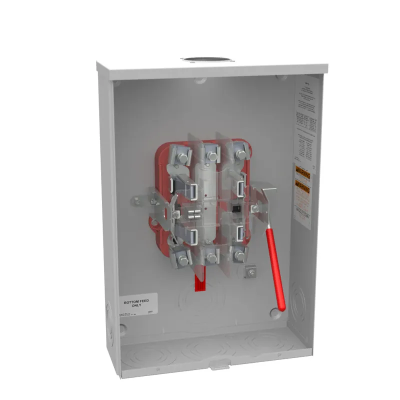 Milbank U4801-O-5T9 Single Position Meter Socket 200 Amp 1 Phase Ringless Lever 5 Term