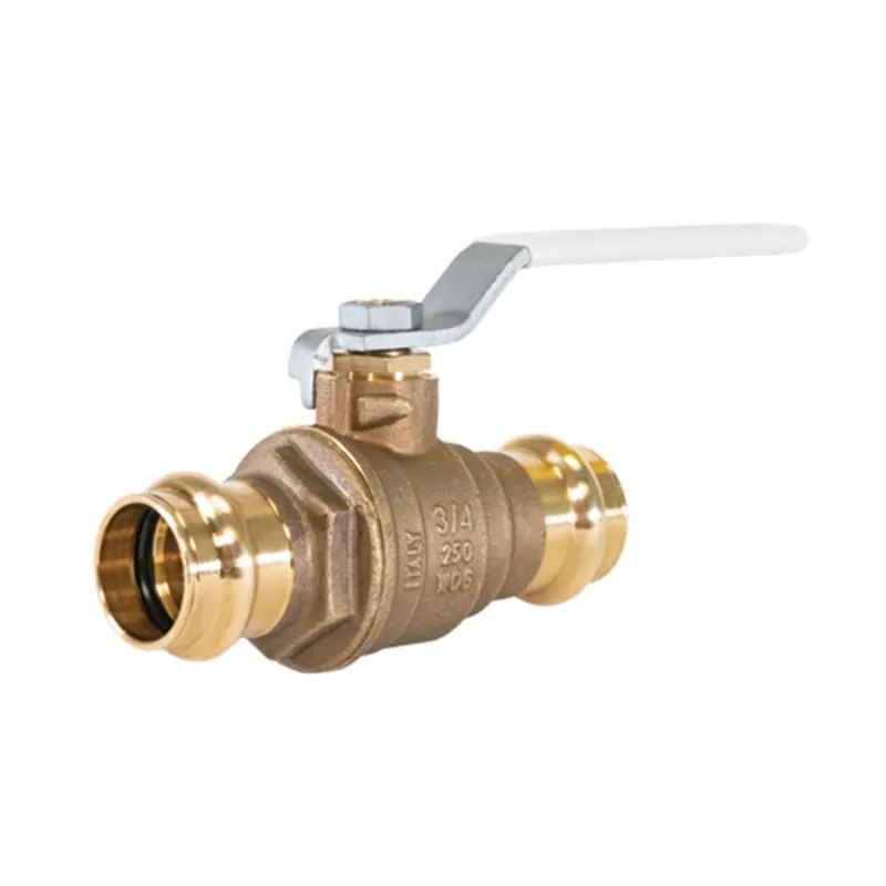 Jomar 100-204SSG Full Port, 2 Piece, Press Connection, Dezincification Resistant Brass, wit
