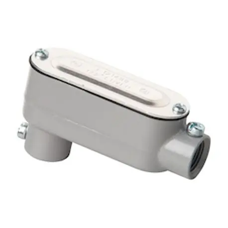 Madison Electric LBLA-50-CB Type LB Combination Conduit Body With Cover, Gasket, 1/2 in Hub, Aluminum