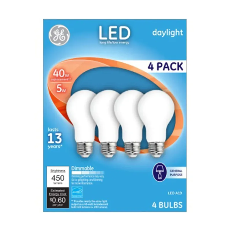 True Value 93098312 GE 4PK 5W DAY A19 BULB