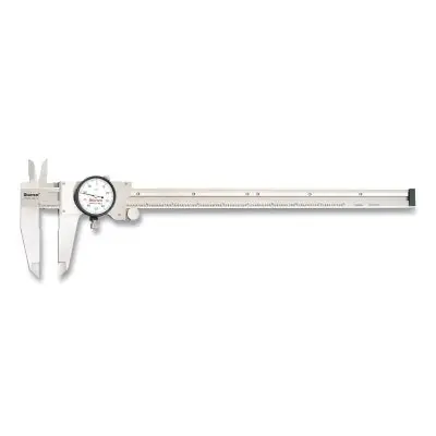 L.S. Starrett 120 Series Dial Caliper 0 to 12 in Stainless Steel Tip White Display