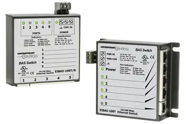 Contemporary EIBA5-100T/R 5-Port 10/100Mbps DIN-rail Mount BAS Switch