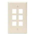 Legrand-On-Q WP3406LA 1-Gang 6-Port Wall Plate Light Almond