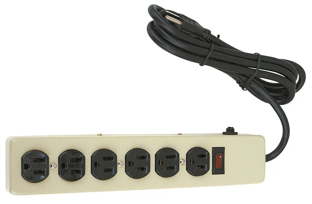 Southwire 41546 CEP Cable 6-Outlet 750 Joules Medium Gray Metal Surge Protector
