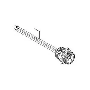 Molex 1300130076 Brad® Mini-Change® A-Size Receptacle 13A 600V ac/dc 2-Pole 16 AWG 1 ft. L