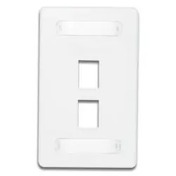 Siemon 10GMX-FPS02-80 Faceplate, 10G, Single Gang, 2 Openings, MX, Light Ivory