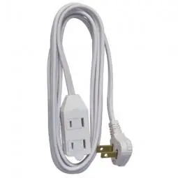 TRUE VALUE 09417ME Master Electrician Extension Cord 16/2 SPT-2 White Low Profile Polarized Slender Plug 7-Ft.