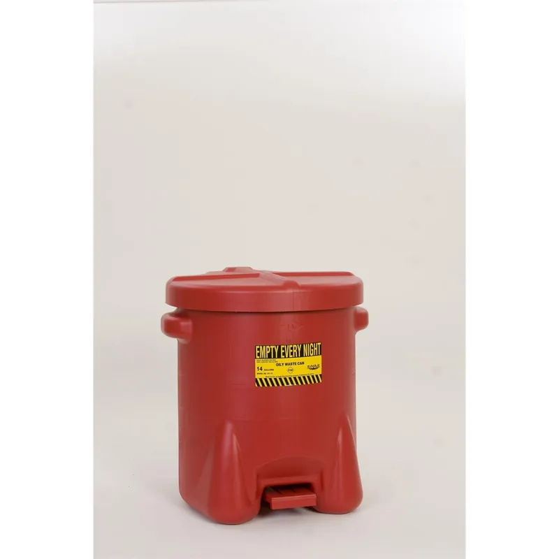 Eagle 937FL Oily Waste Can - Red with Foot Lever - 14 Gal