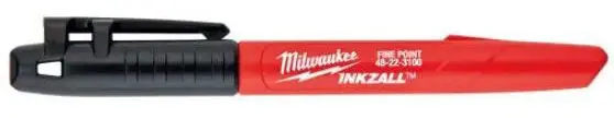 Milwaukee 48-22-3104 INKZALL Fine Point Black Marker 4 Pack
