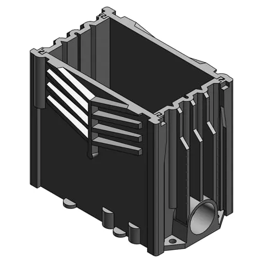 Steel City E976RFB Single-Gang Rectangular Floor Box w/ 1 Hub & 1/2 & 3/4 Reducer Plugs