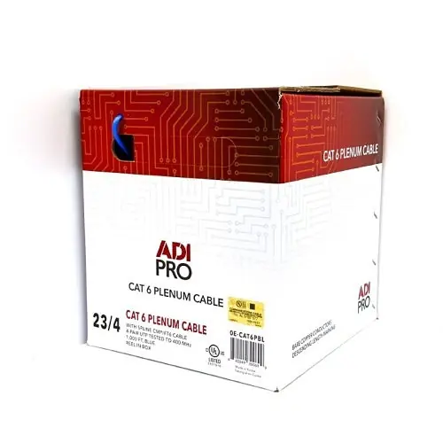 ADI PRO 0E-CAT6PBL CAT6 Plenum Cable 1000' Reel in Box