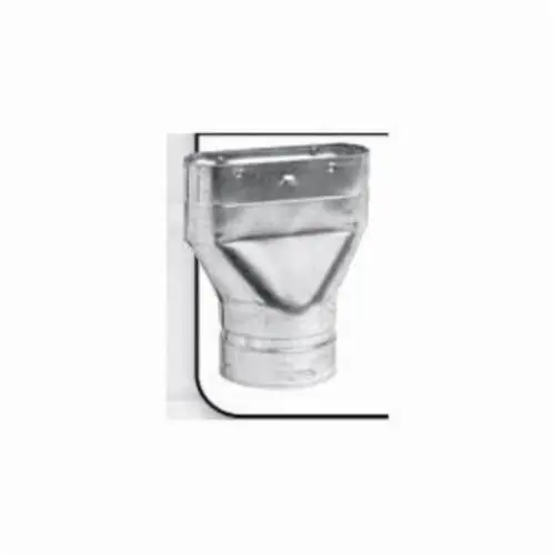 Metal-Fab 6MRO Round-to-Oval Adapter, 6 in Dia x 11-1/2 in L, Aluminum, Galvanized