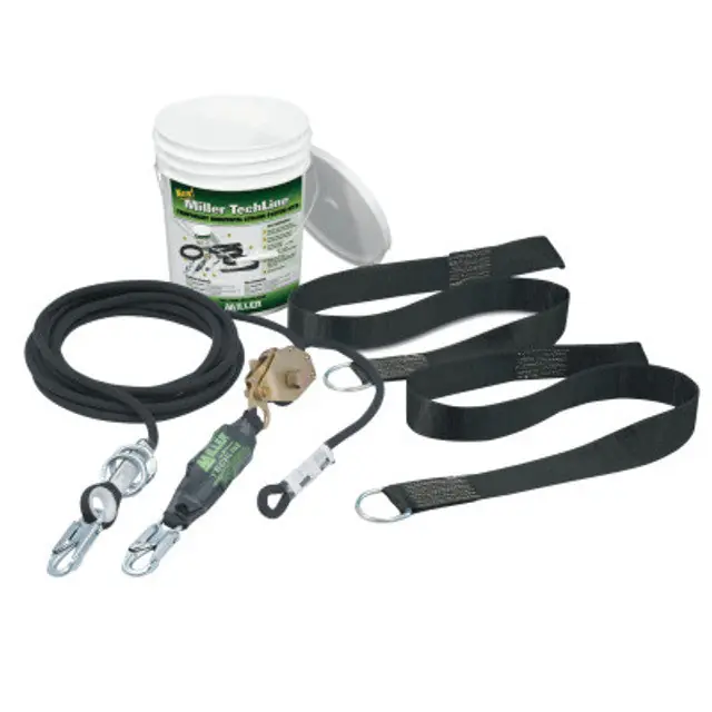 Miller HLLR2Z760FT TechLine 60 ft. Steel Horizontal Rope Lifeline System Kit