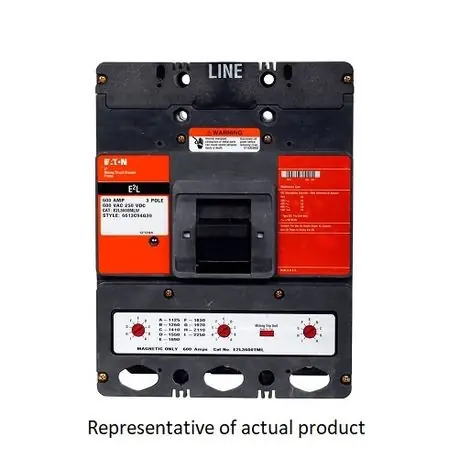 EATON SERE2L3600MW-505 Mining Circuit Breaker, 600 V, 600 A, L Frame, 3000-6000 Trip Range, 3 Poles, Type E2