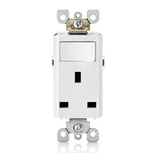 Leviton BSRDP-PW BSR WH PB1/00/010 Combination Switch