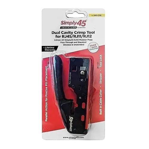Simply45 S45-C110 Installer Series Dual Cavity Crimp Tool for RJ45/RJ11/RJ12
