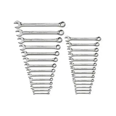 GEARWRENCH 81923 Surface Drive Combination Wrench Sets 6 Points Metric SAE Chrome 28 Pc.