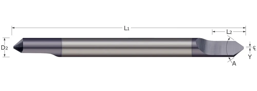 Micro 100 RTC-250-2 M100 1/4x2.1/2 30DEG DBL END CARB ENGRAVING TOOL