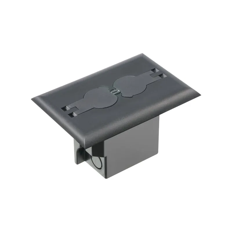 Arlington FLBRF101BL Adjustable Floor Box With (2) Flip Lids Plastic 20 cu-in