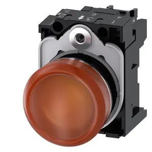 Siemens 3SU1152-6AA00-1AA0 Indicator Light Led Amber 24V Ac/Dc