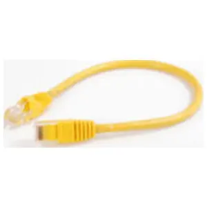 QUIKTRON 570-115-002 Copper Patch Cord Cat 5e RJ45/MOD - RJ45/MOD with Boots Yellow 2 FT