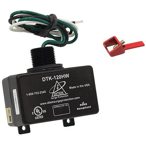 DITEK DTK-120HWLOK Surge Protective Device 120VAC Parallel Protector UL1449 Listed with Lockout Kit