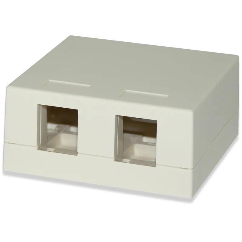 Signamax SMKL-2 Surface Mounting Box, 2-Port Surface Mount Box Light, Ivory