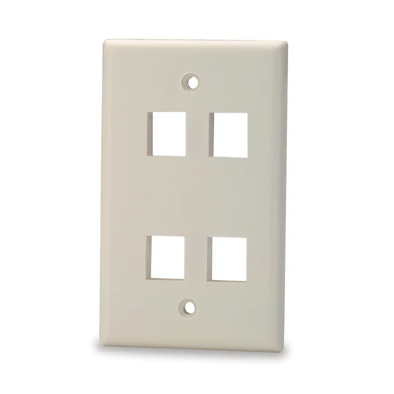 Signamax SKF-4 Wall Plate, 4-Port Single Gang FP Light Keystone, Ivory