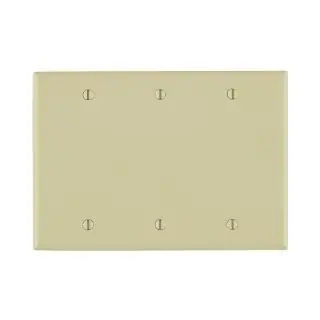 Leviton 80735-I Standard Size Blank Wall Plate 3 Gangs Box Mount