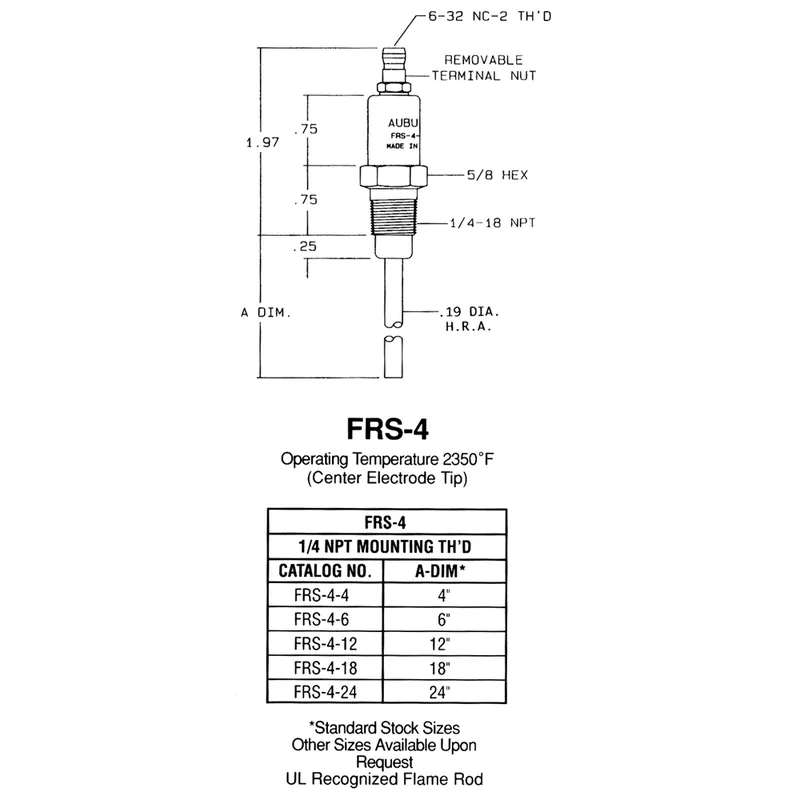 Auburn CS13040 FRS-4-6 Flame Rod