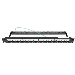 CommScope 2153437-1 24 Port Patch Panel, 1 RU, 125mm D, Standard Cable, Black Finish